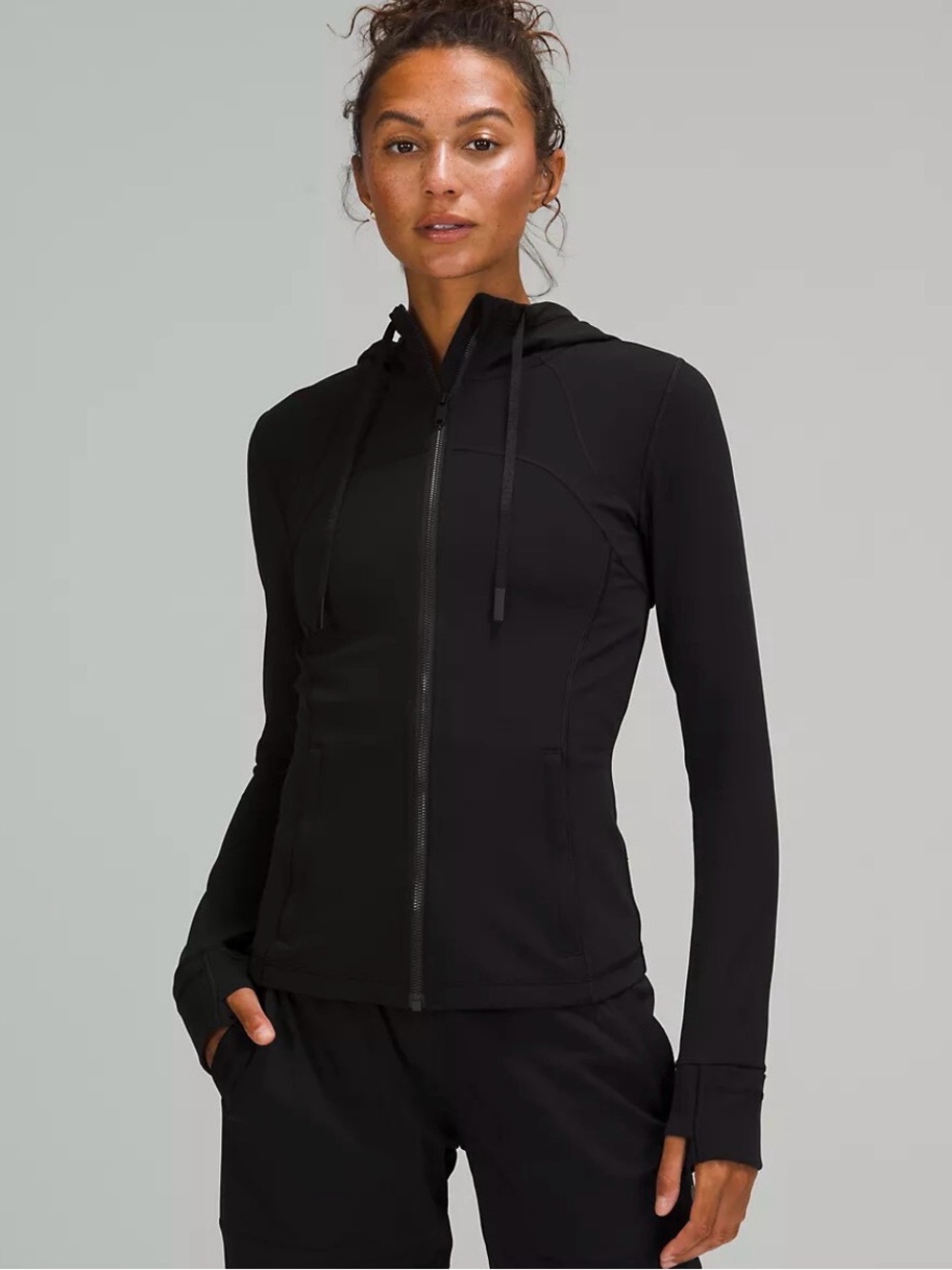 lululemon Black Fitted Full-Zip hooded define jacket size 2
